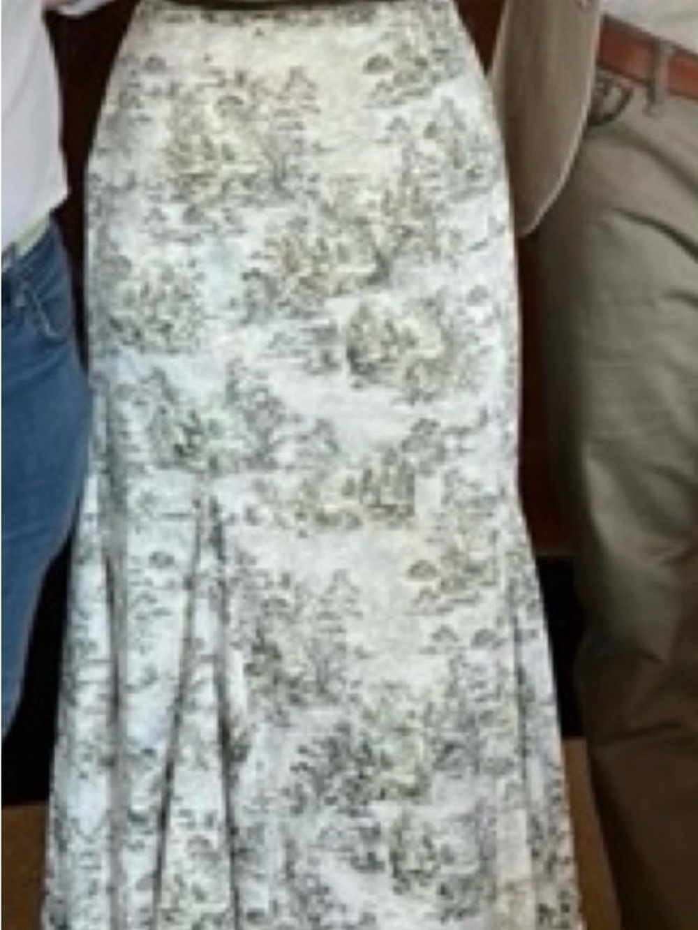 ANTONIO MELANI Sage Floral Puff-Sleeve Maxi Dress with Olive Tie - Picture 4 of 10